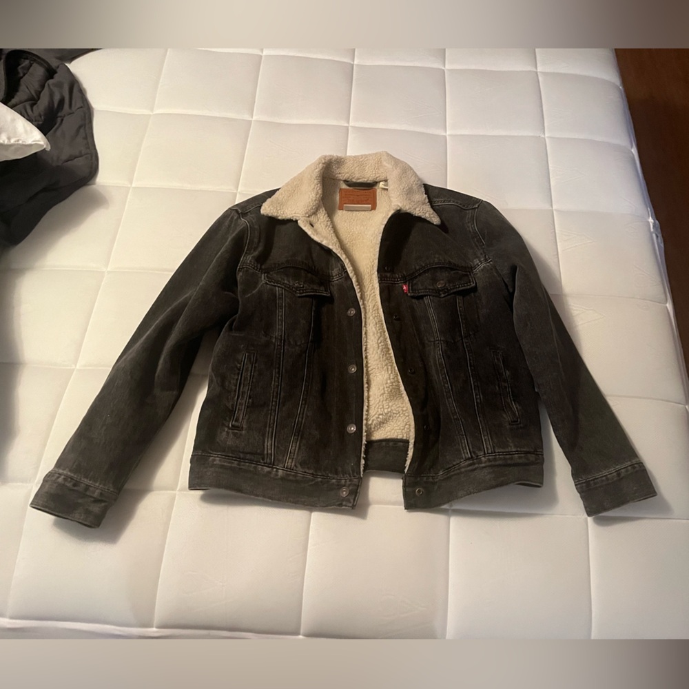 Levi’s Black Denim Jacket with Sherpa Lining